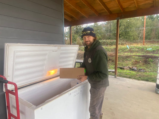 Matthew getting product from the freezer
